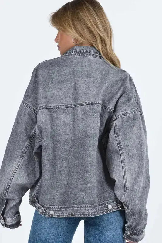 Loose Denim Jacket - Chest Pockets Drop Shoulder